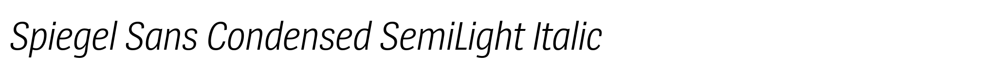 Spiegel Sans Condensed SemiLight Italic image